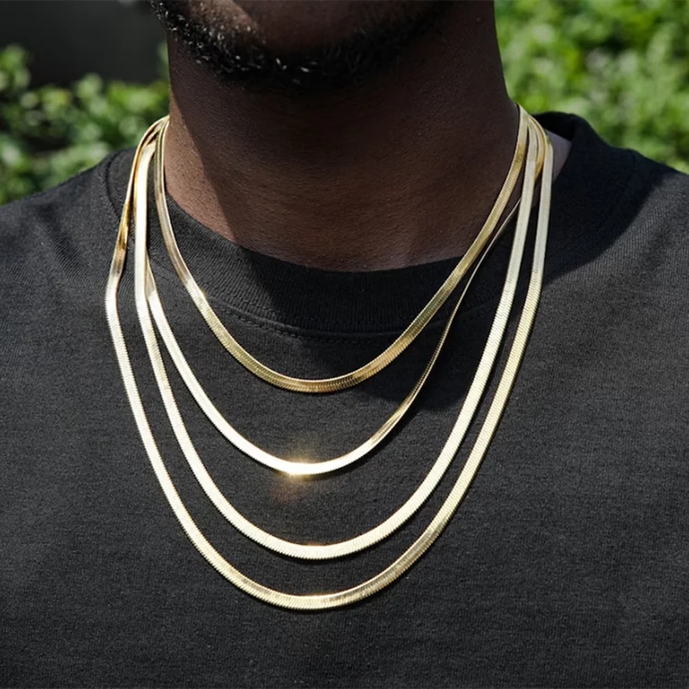 Men Accessories Neck Chain - Paslanmaz Çelik Yılan Zincir Kolye Kadın